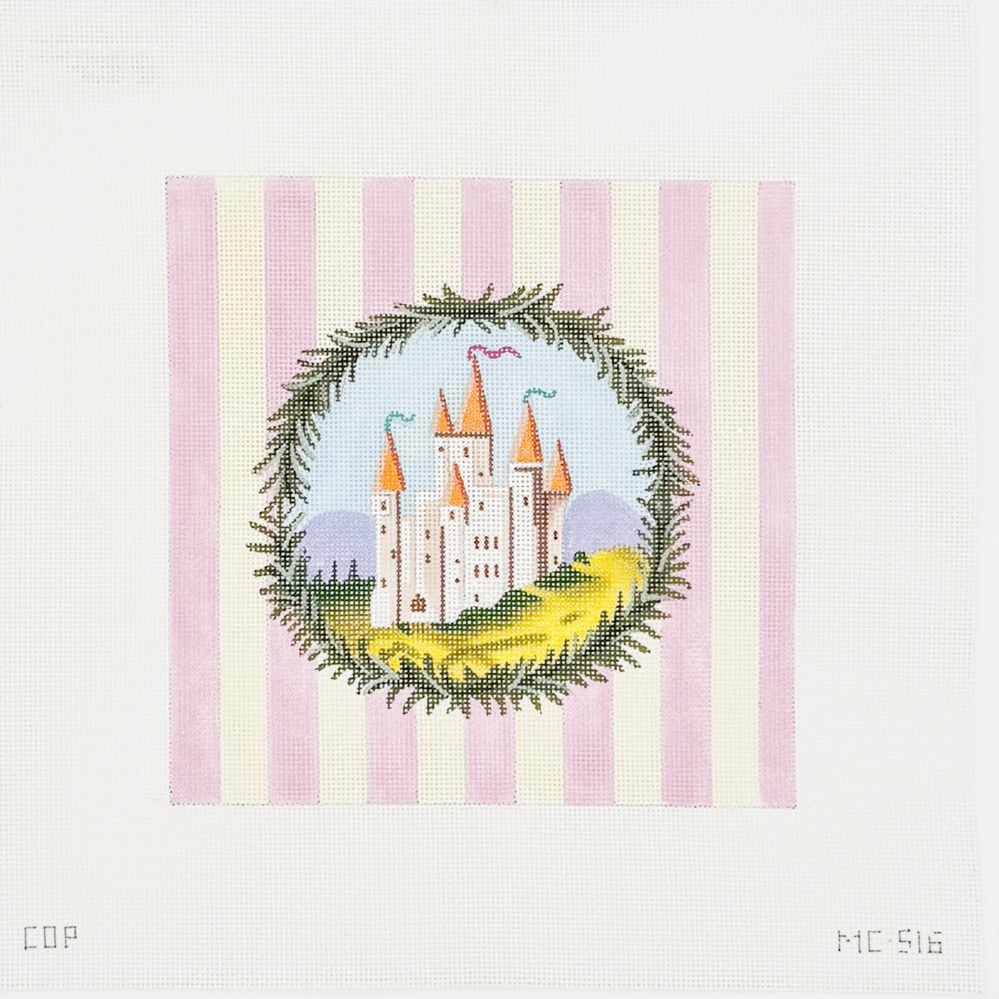 Castle with Pink and Yellow Stripes
